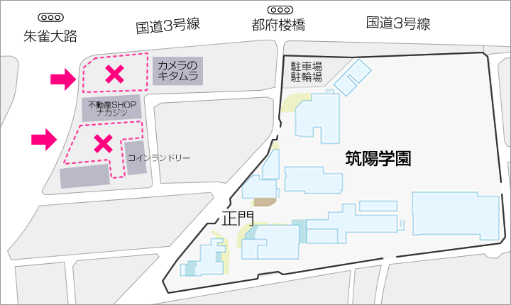 学校周辺無断駐車禁止地図